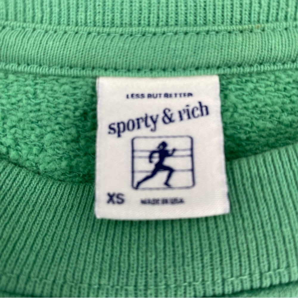 Sporty and Rich Crop Sweatshirt Kelly Green - SZ XS - Picture 5 of 6